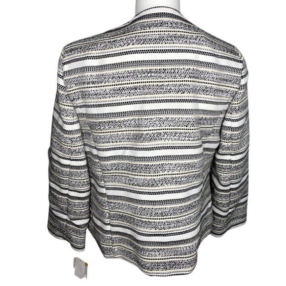 Kasper Blazer Jacket Petite Medium Black White MP - Picture 3 of 8